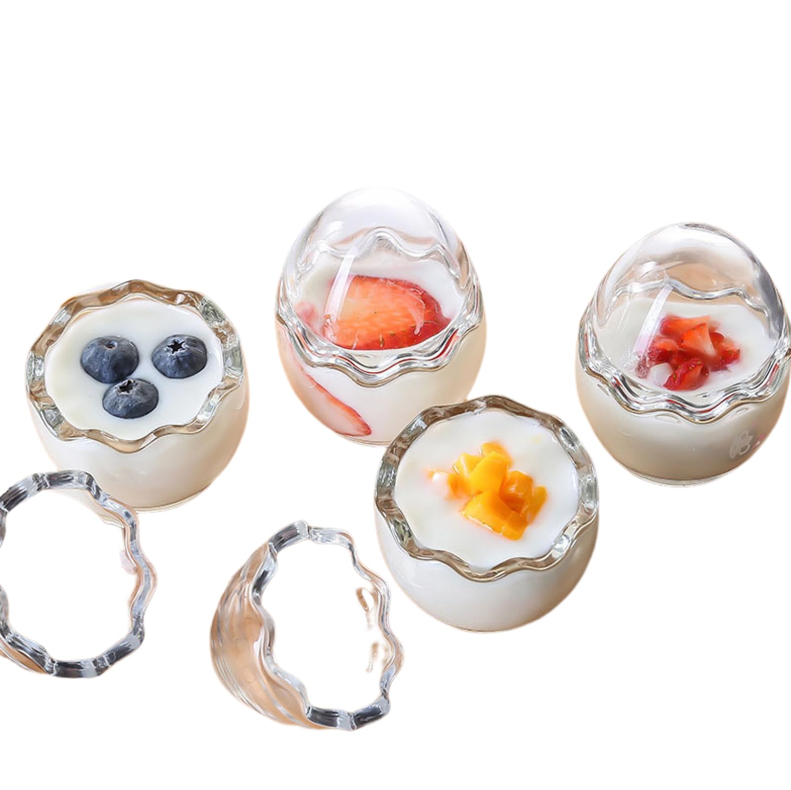 Amazon.co.jp: デザートカップ プリンカップ 耐熱ガラス 100ML 透明 蓋